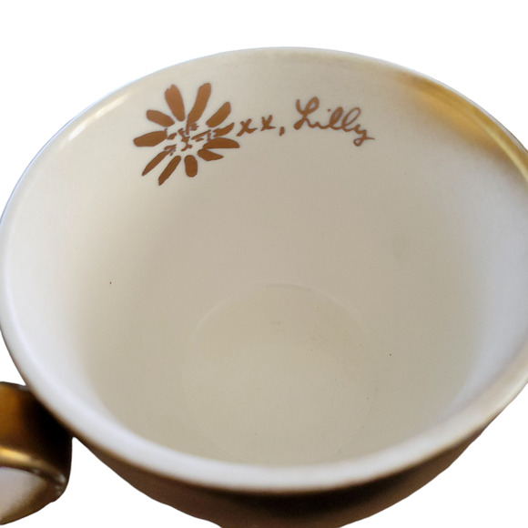 Lily Pulitzer Ceramic Mugs Set of 2 Gold Painted 12 oz - Picture 14 of 16